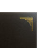 Black Art Deco Certificate Holder with gold corner design